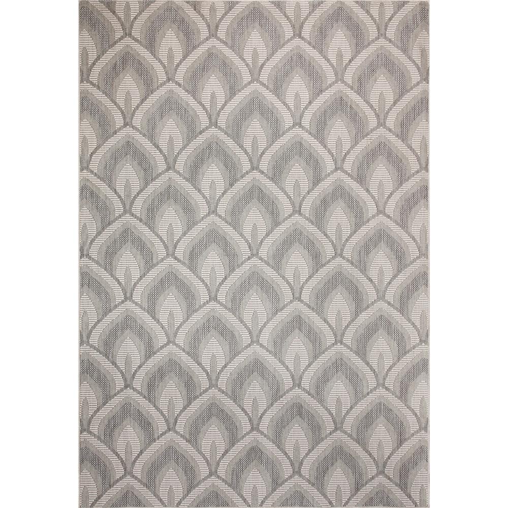 Dynamic Rugs 1638 Villa 2 Ft. 2 In. X 7 Ft. Rectangle Rug in Light Grey / Silver